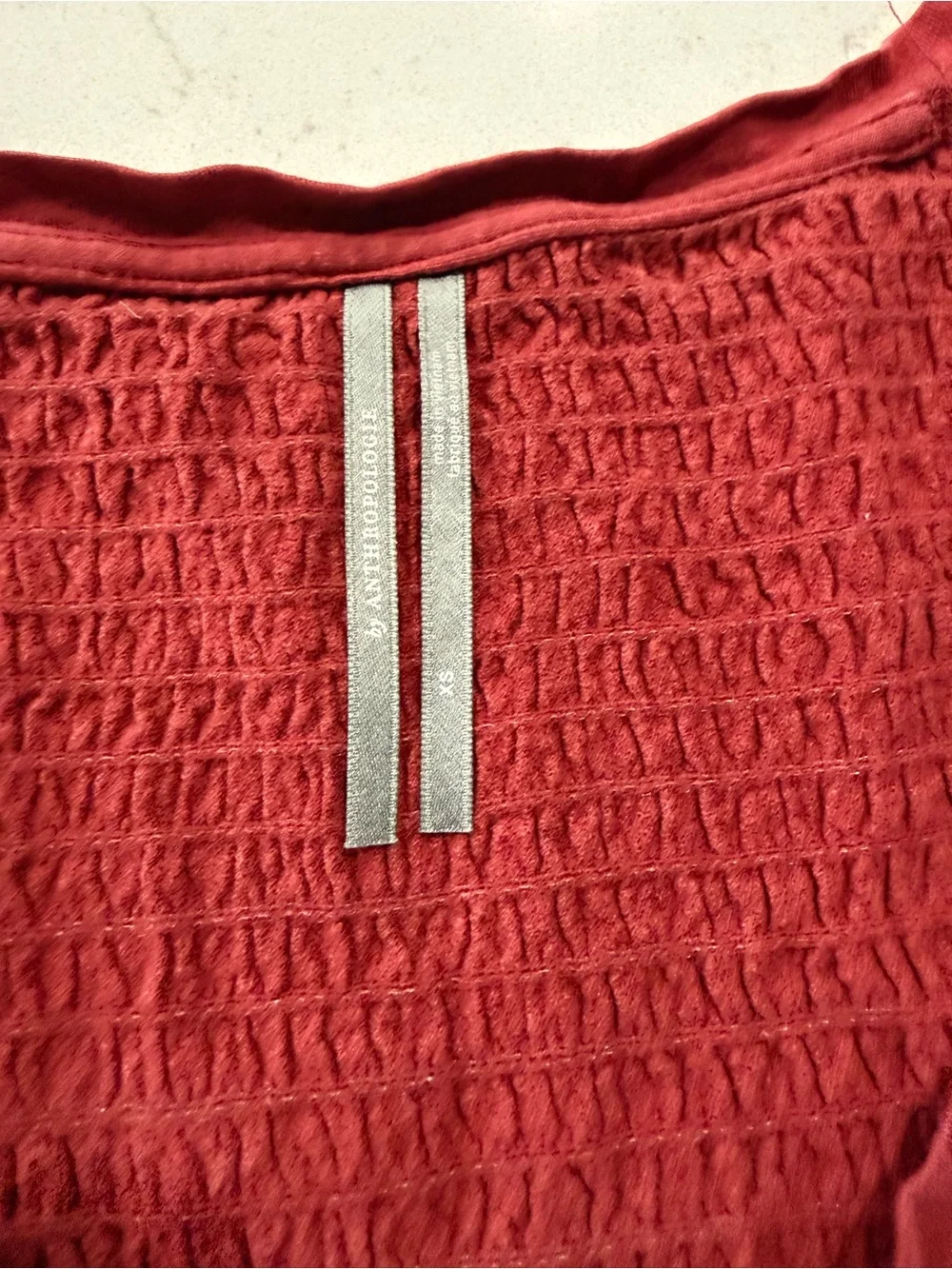 Anthropologie Everyday Bell-Sleeve Top in Deep Red , Size XS